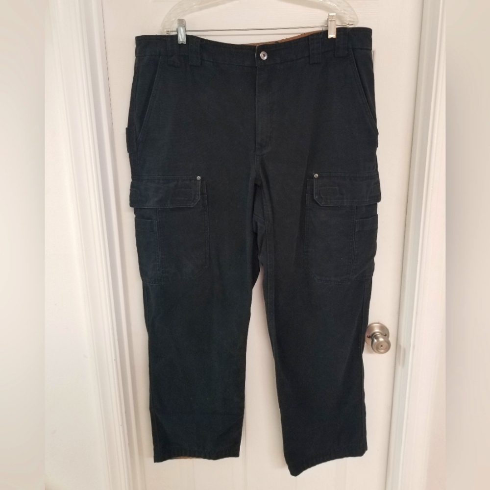 Duluth Trading Co. Fire Hose Relax Fit Cargo Pants Black 42/32
